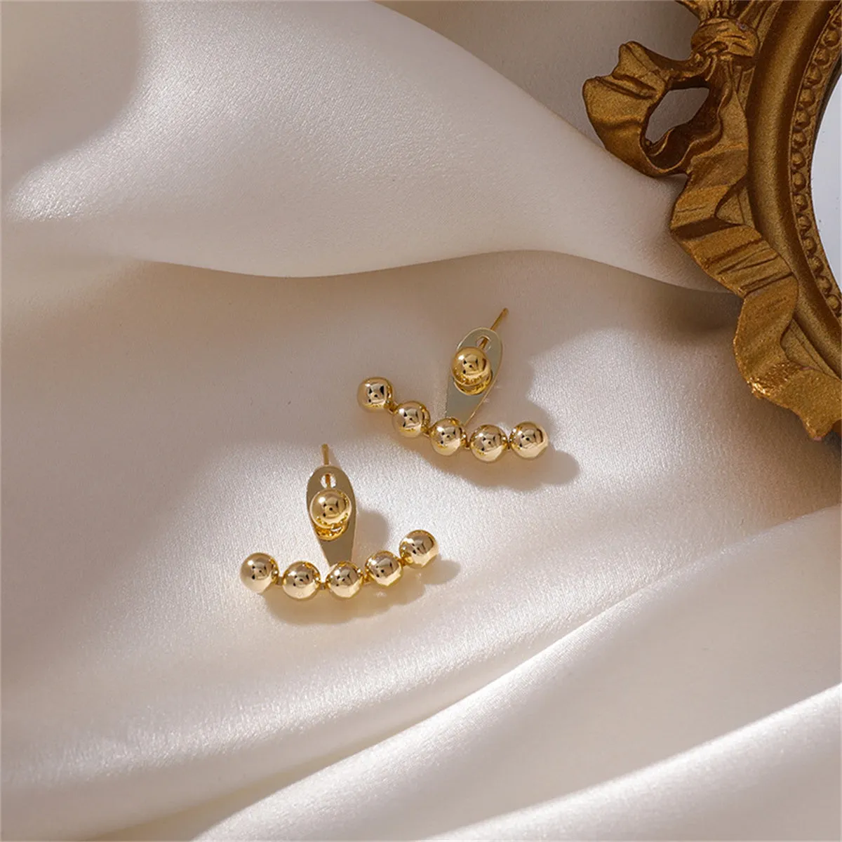 18K Gold-Plated Beaded Ear Jackets