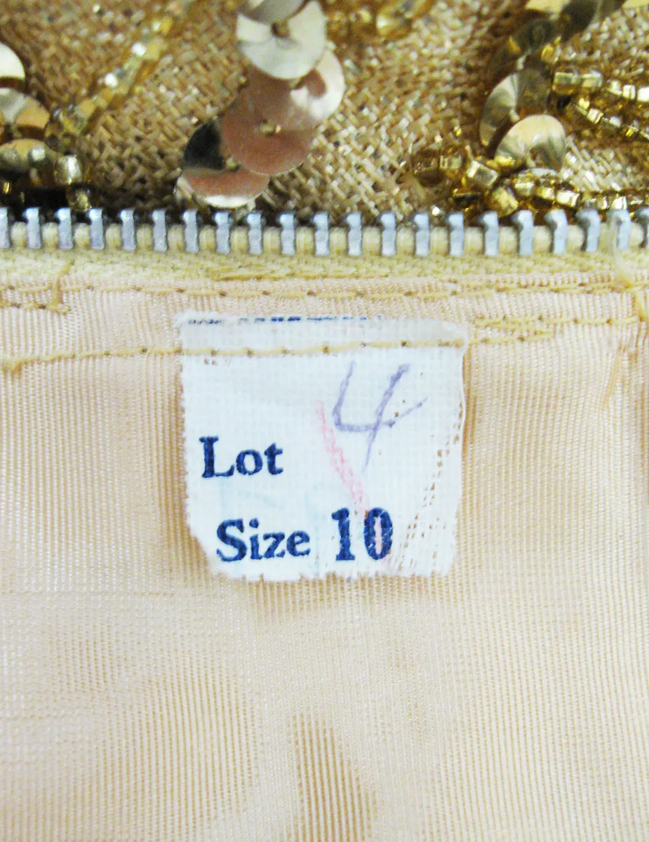 1950s Evening Top Beaded Gold Sequin