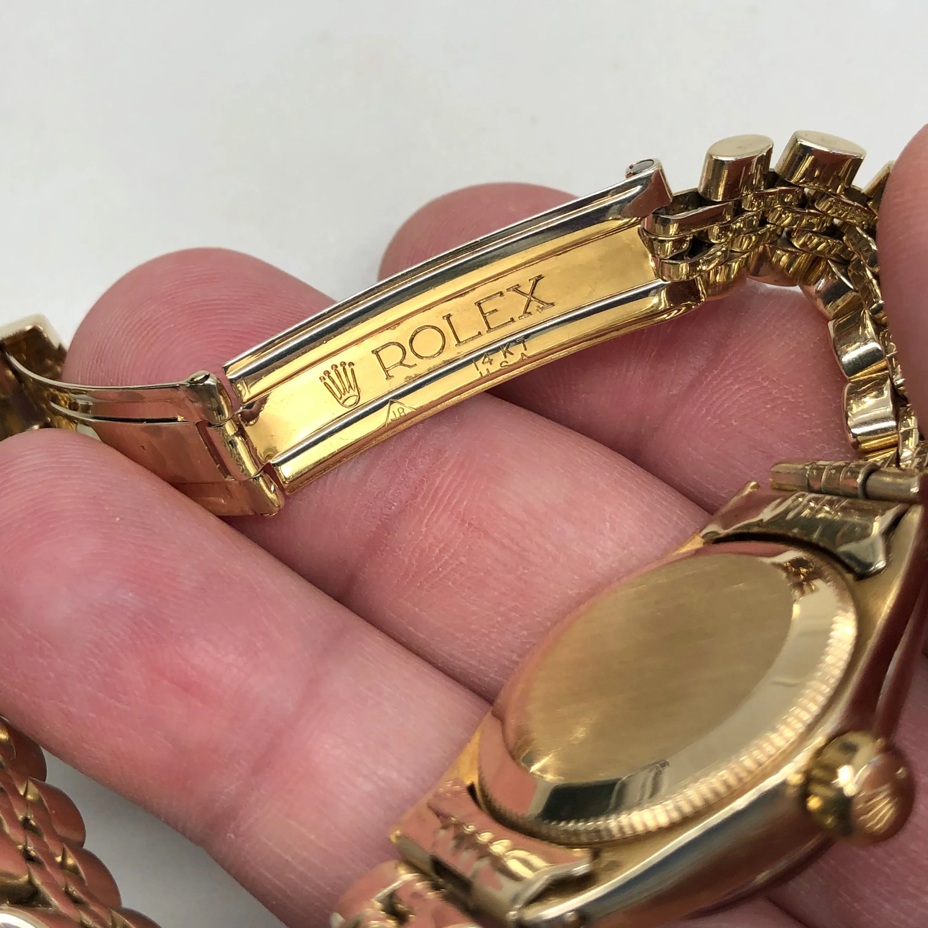 1973 Rolex Oyster Perpetual 6719 14K Yellow Gold Ladies Jubilee Bracelet Automatic Wristwatch