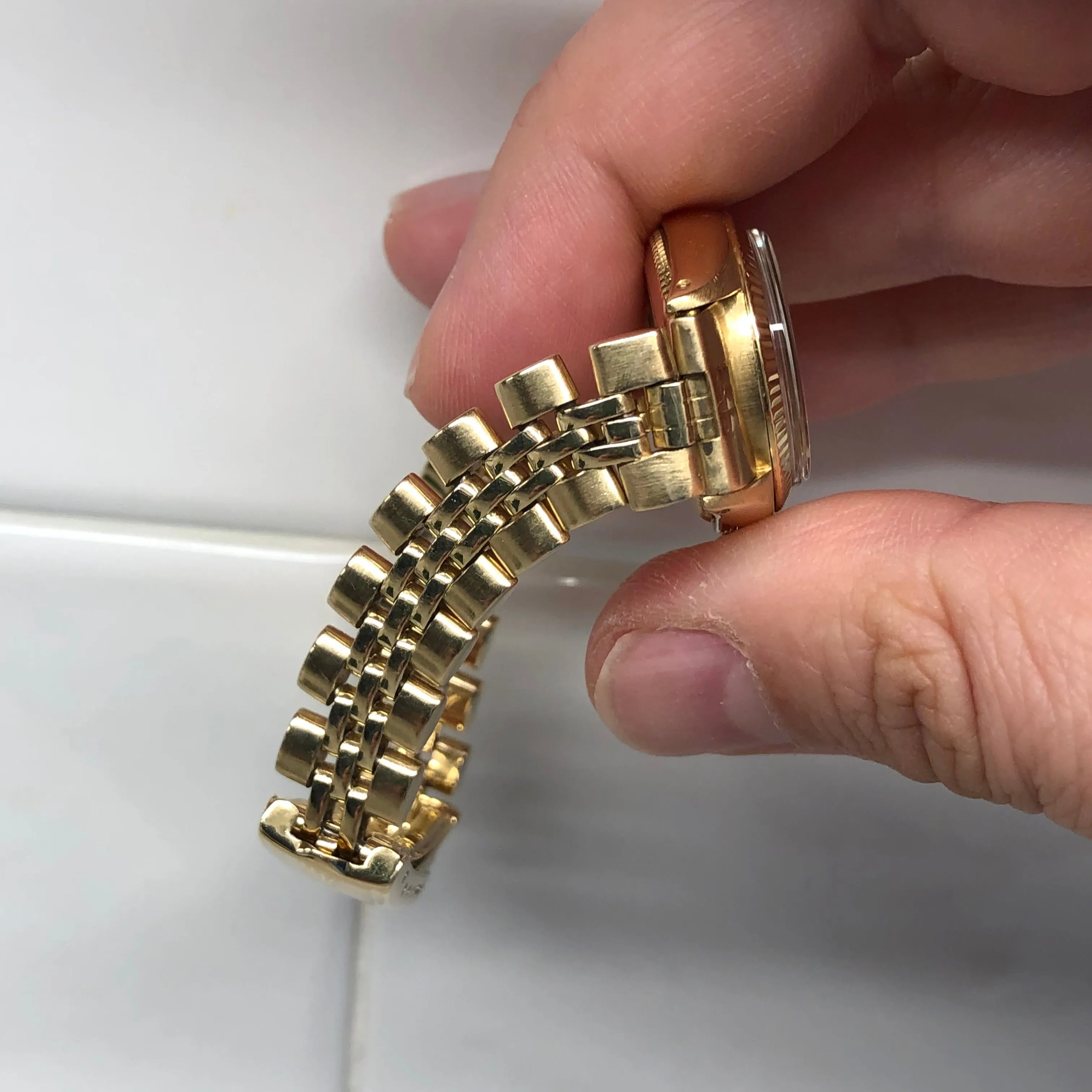 1973 Rolex Oyster Perpetual 6719 14K Yellow Gold Ladies Jubilee Bracelet Automatic Wristwatch