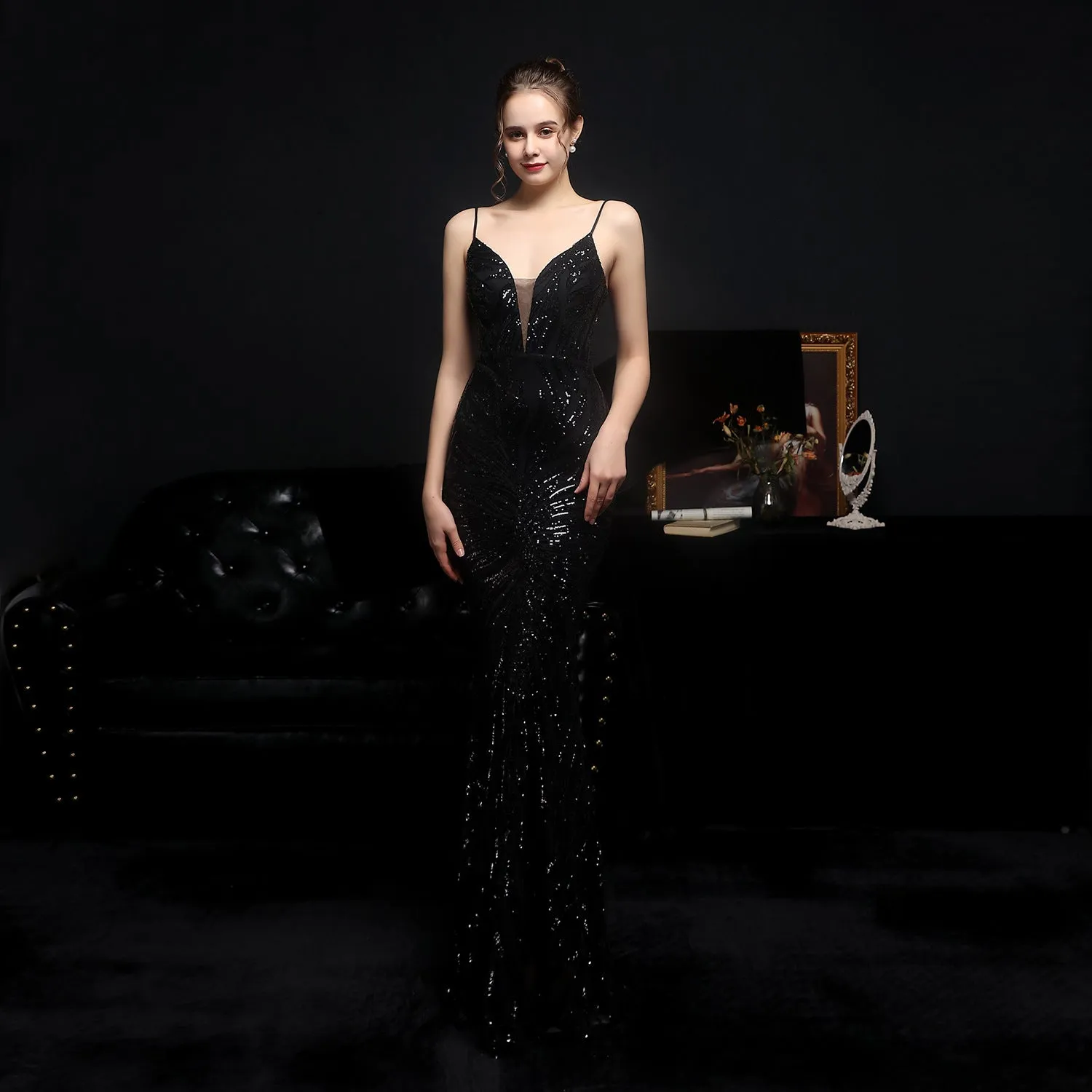 2021 New Sequined Mermaid Evening Dress