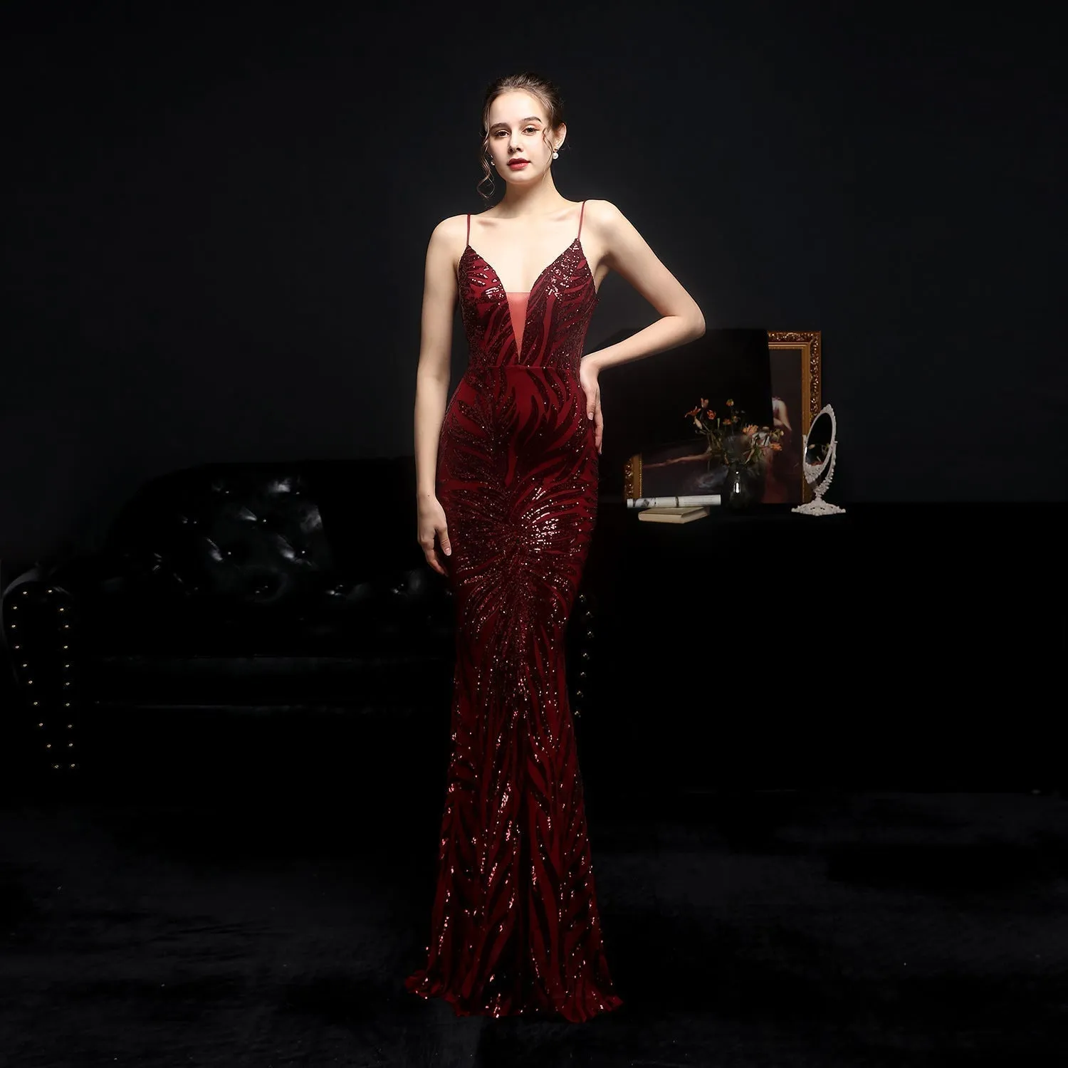 2021 New Sequined Mermaid Evening Dress