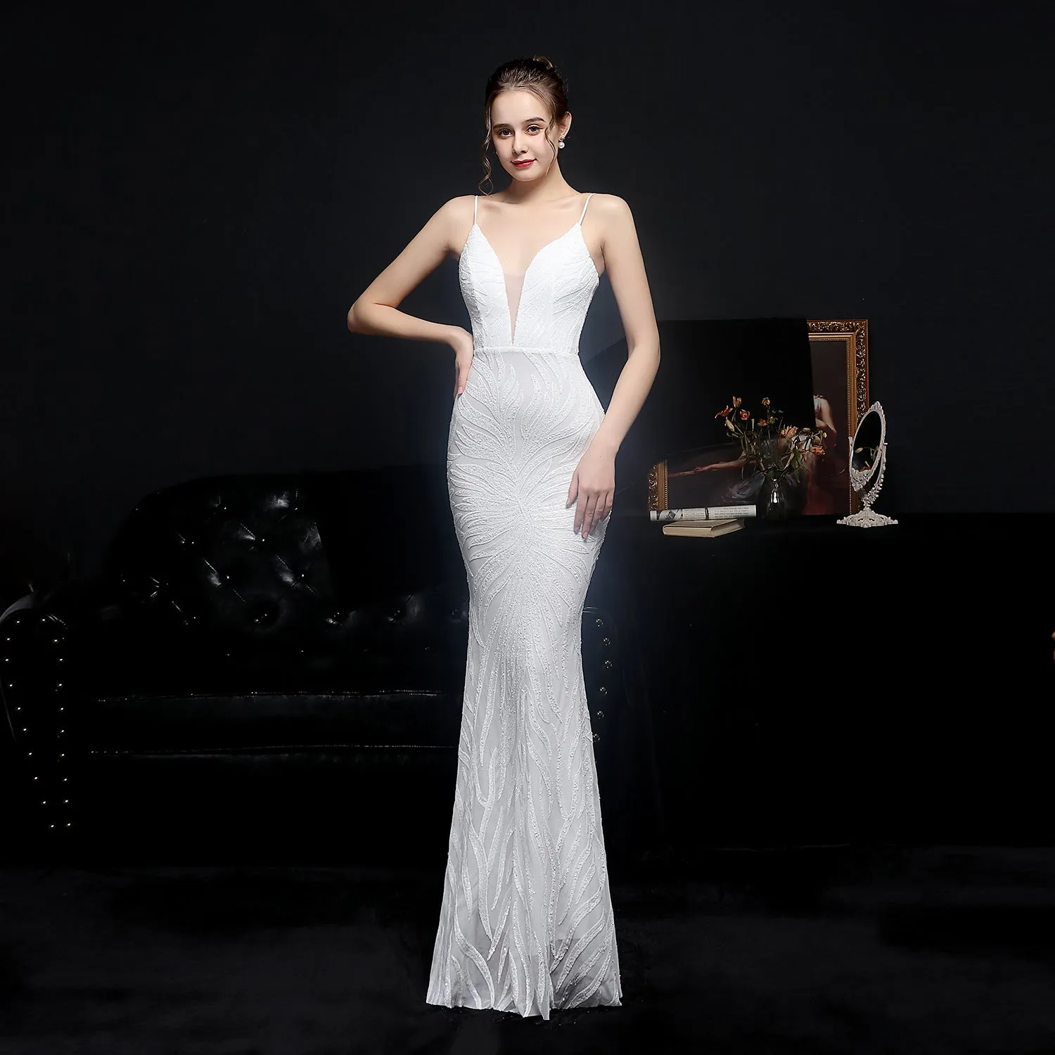 2021 New Sequined Mermaid Evening Dress