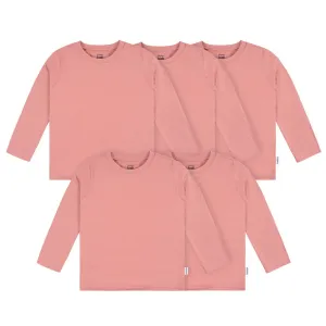 5-Pack Baby & Toddler Mauve Pink Premium Long Sleeve Tees