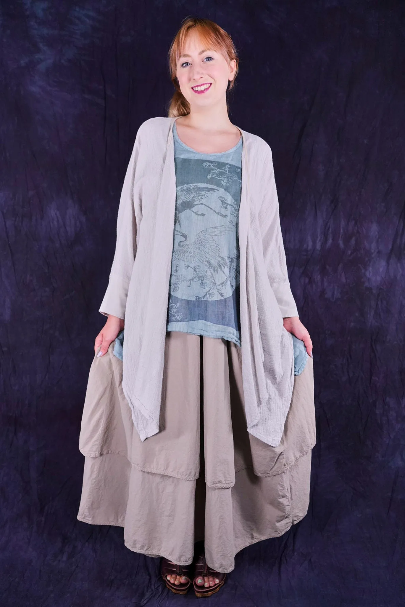 5234 Textured Cardi Pearl Smoke