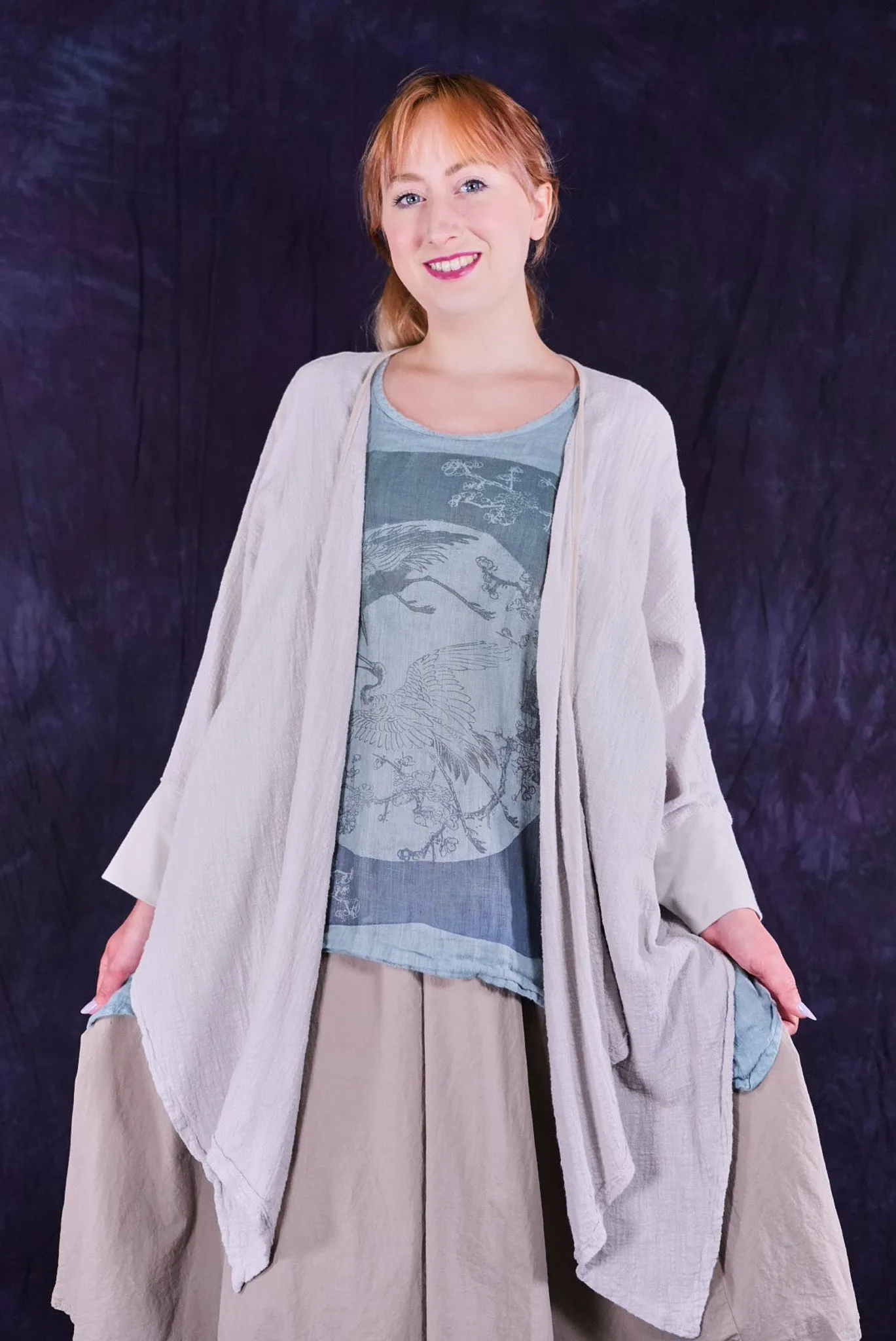 5234 Textured Cardi Pearl Smoke