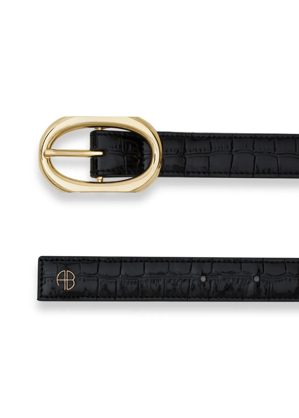 Anine Bing Mara Belt - Black Embossed