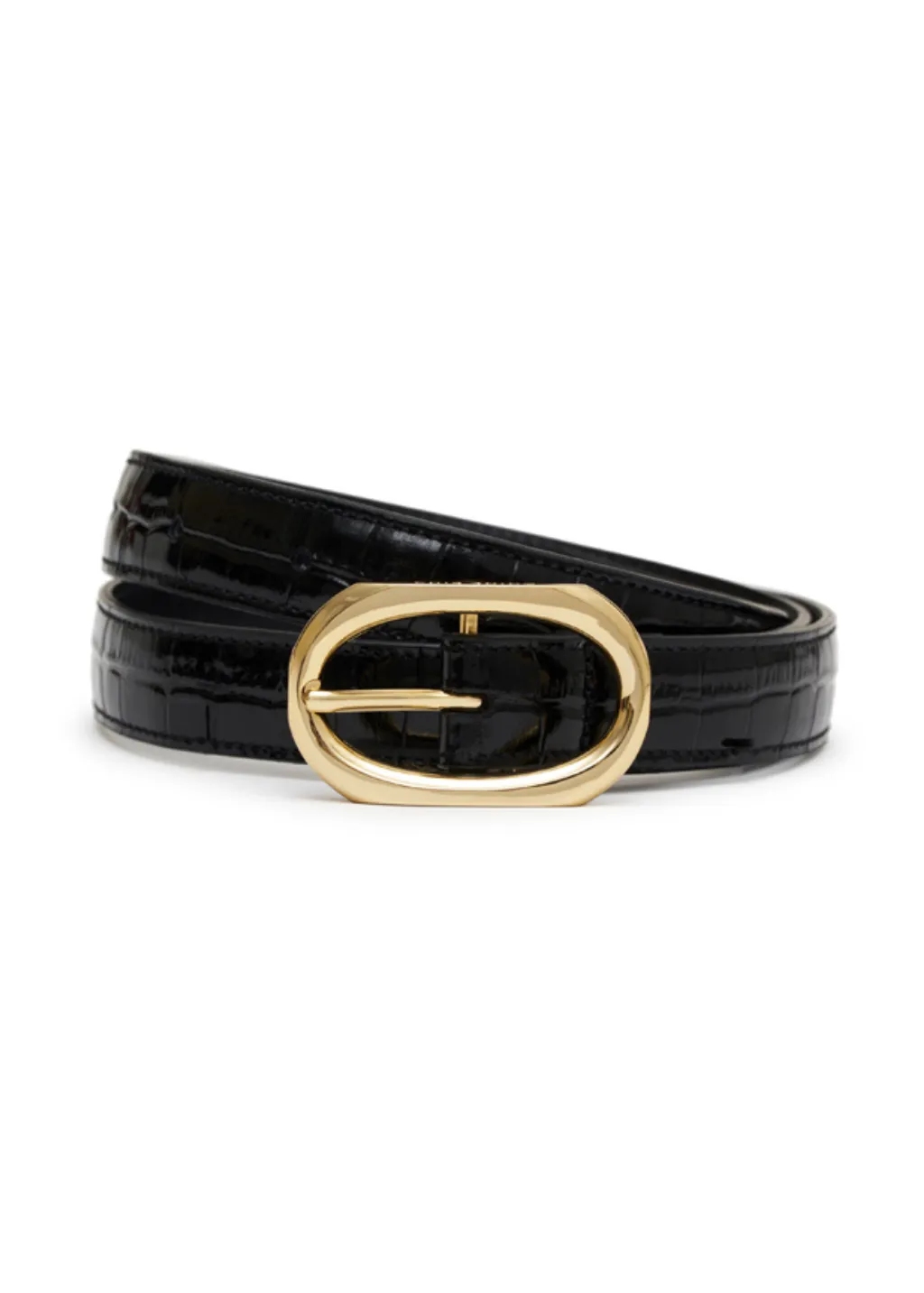 Anine Bing Mara Belt - Black Embossed