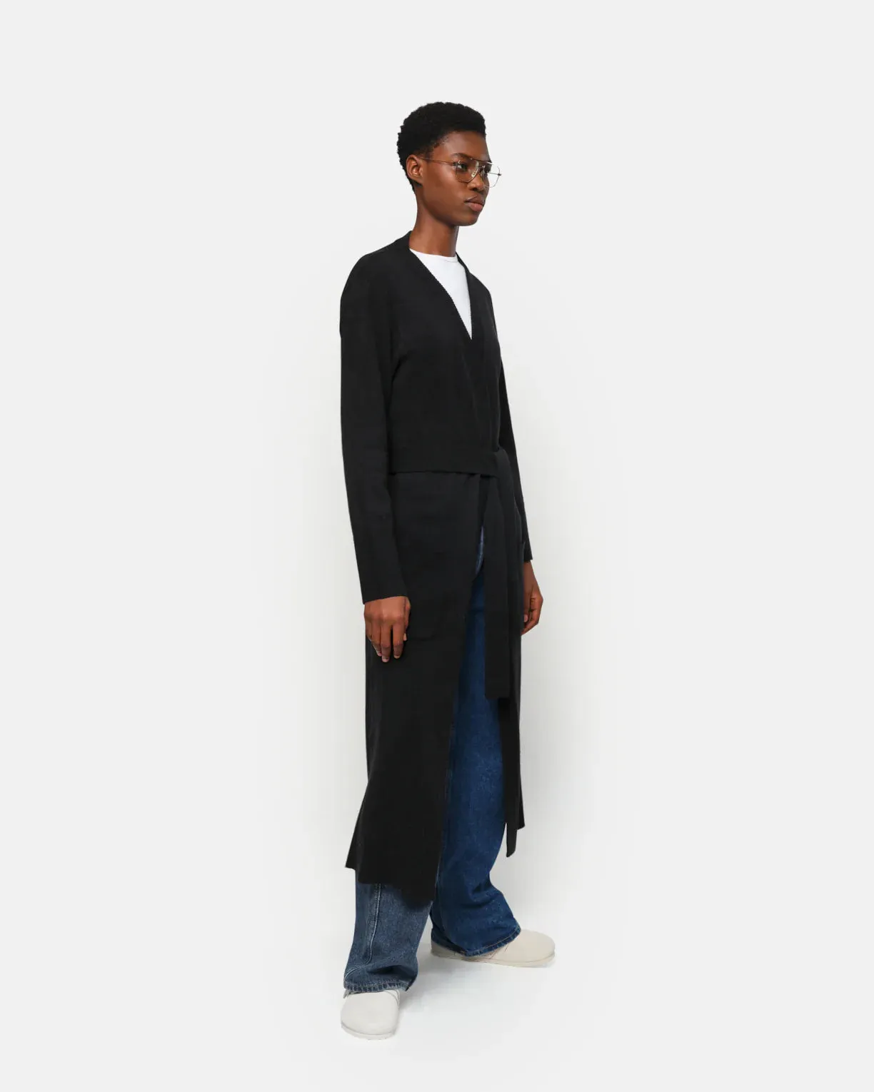 Apparis Alessi Long Belted Cardigan Noir