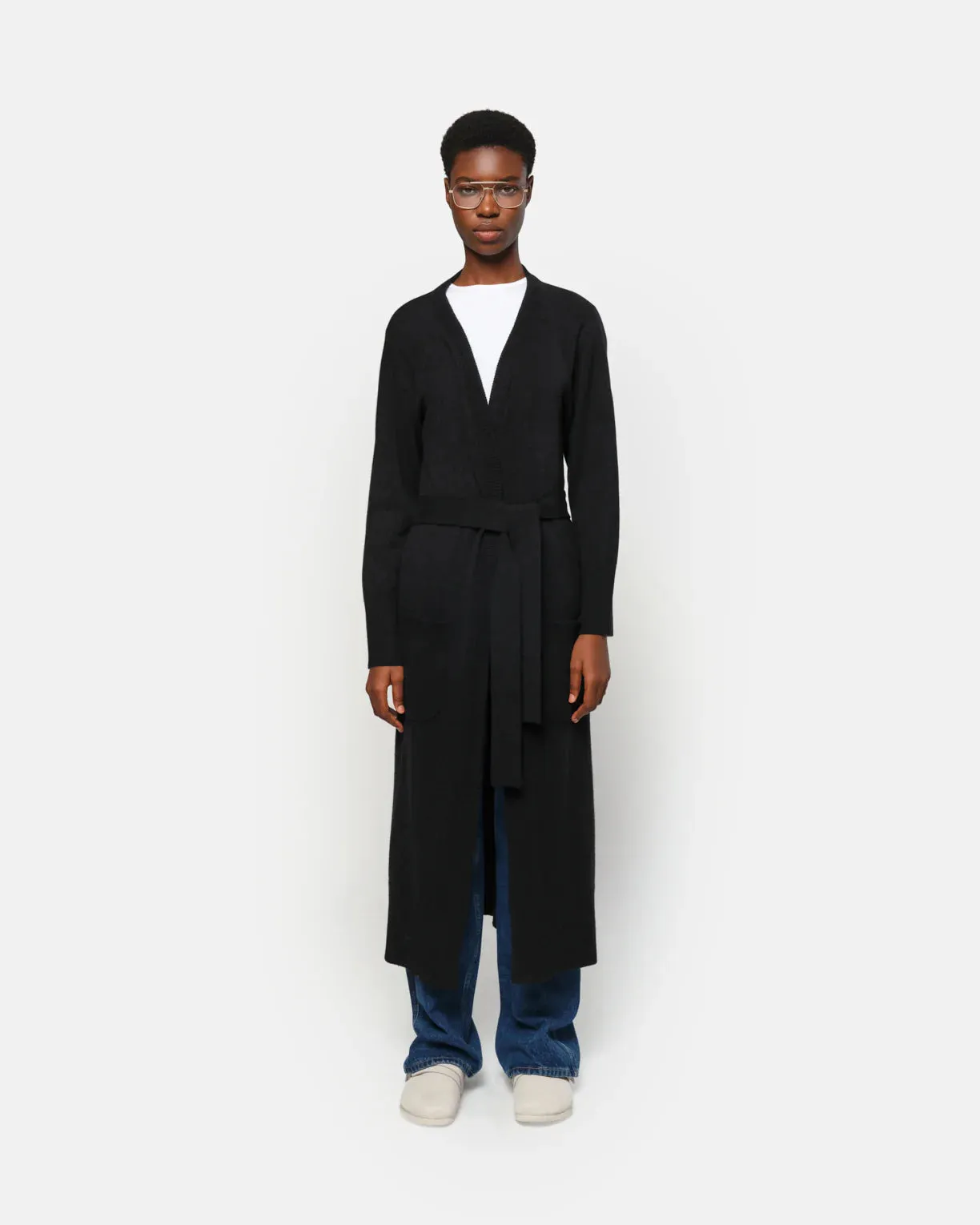Apparis Alessi Long Belted Cardigan Noir