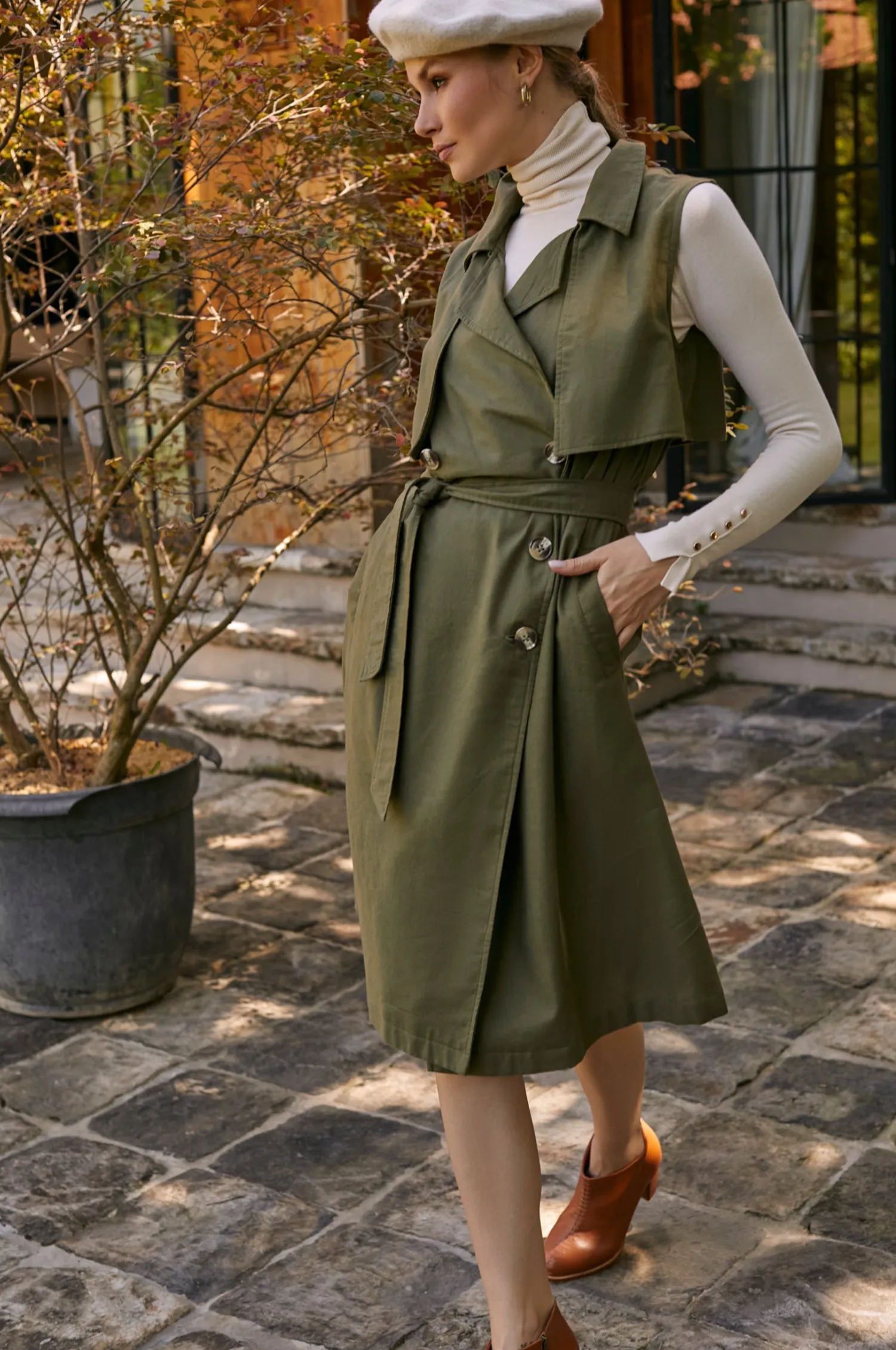 Arden Belted Vest Trench (Sale)