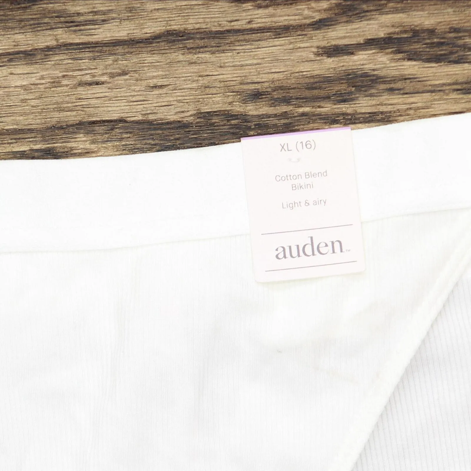 Auden Women's Cotton Ribbed Bikini 551215 White XL