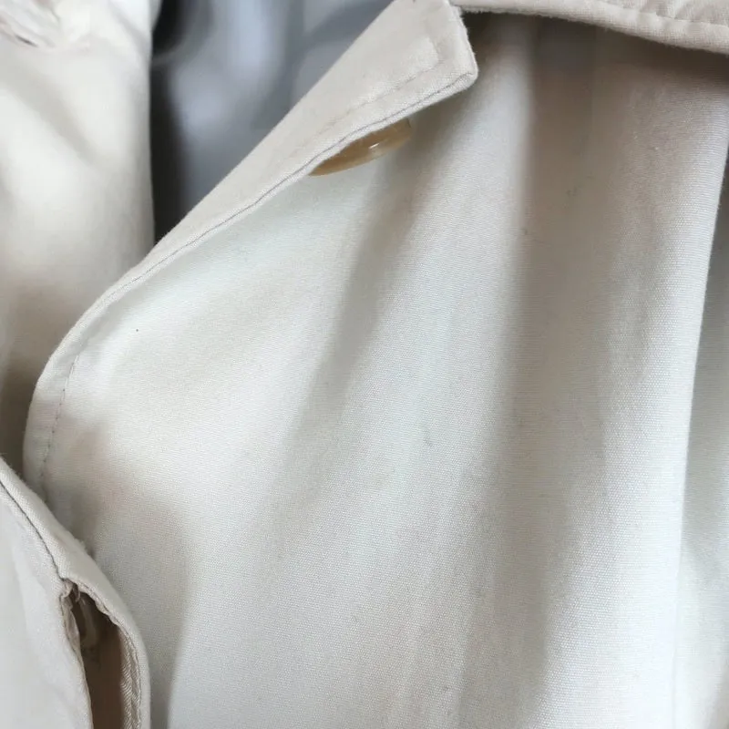 Balenciaga Pulled Puff Sleeve Coat Beige Cotton Size 34 Belted Jacket