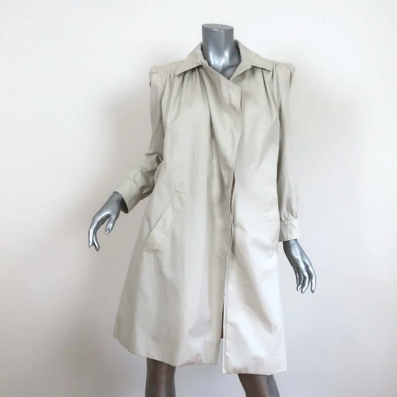 Balenciaga Pulled Puff Sleeve Coat Beige Cotton Size 34 Belted Jacket