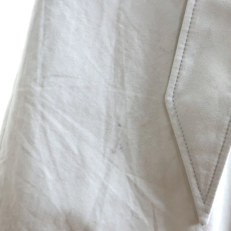 Balenciaga Pulled Puff Sleeve Coat Beige Cotton Size 34 Belted Jacket