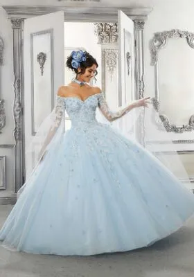 Beaded Lace and Sparkle Tulle Ballgown