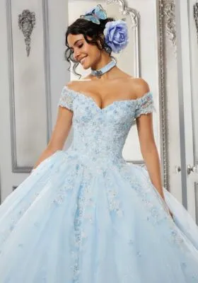 Beaded Lace and Sparkle Tulle Ballgown