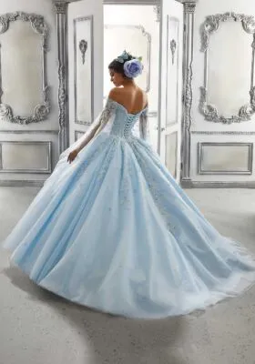 Beaded Lace and Sparkle Tulle Ballgown