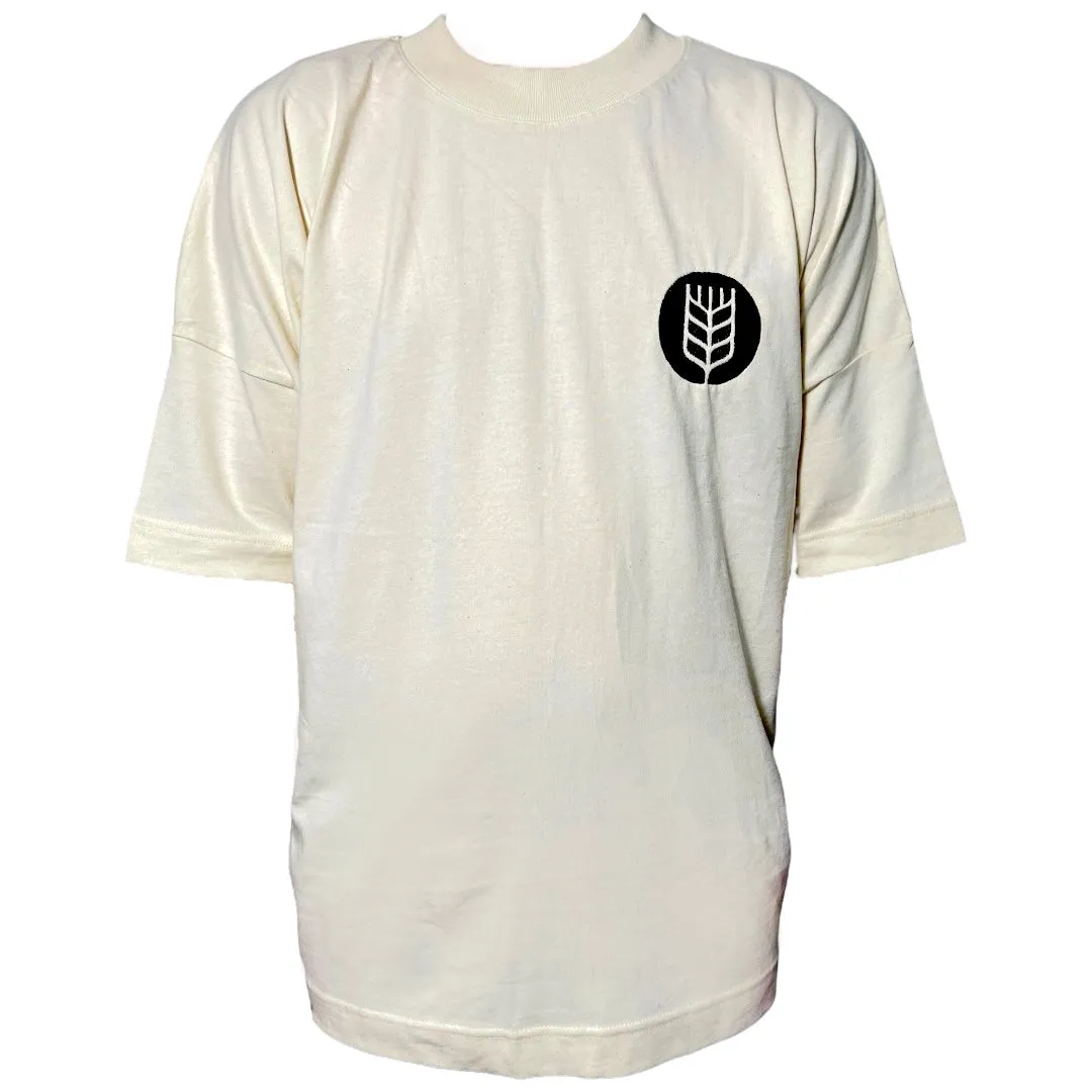 Beer Shop Wheat Logo Unisex Oversized High Neck T-Shirt