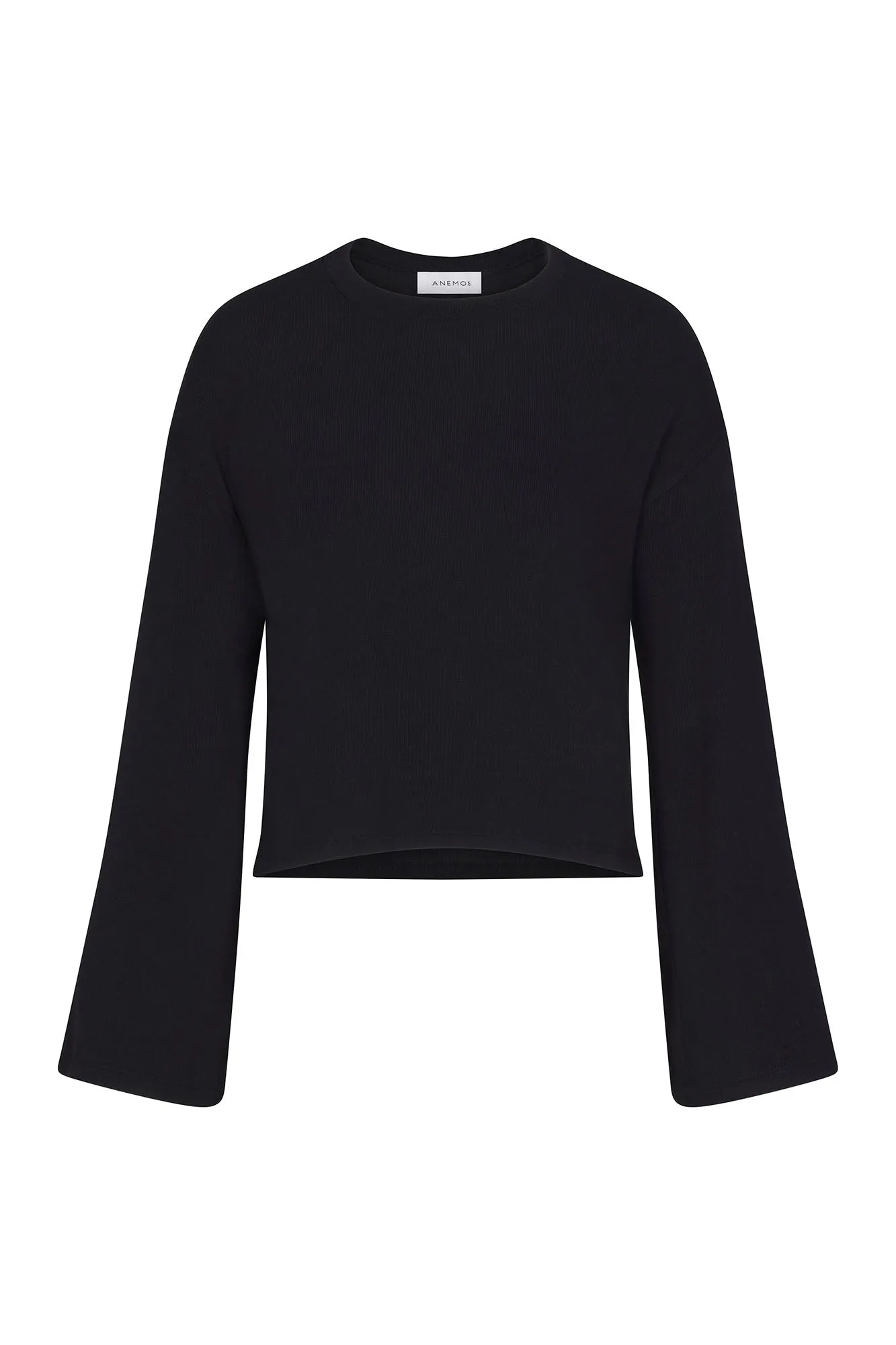 Bell Sleeve Boxy Crop Sweater in Modal Knit