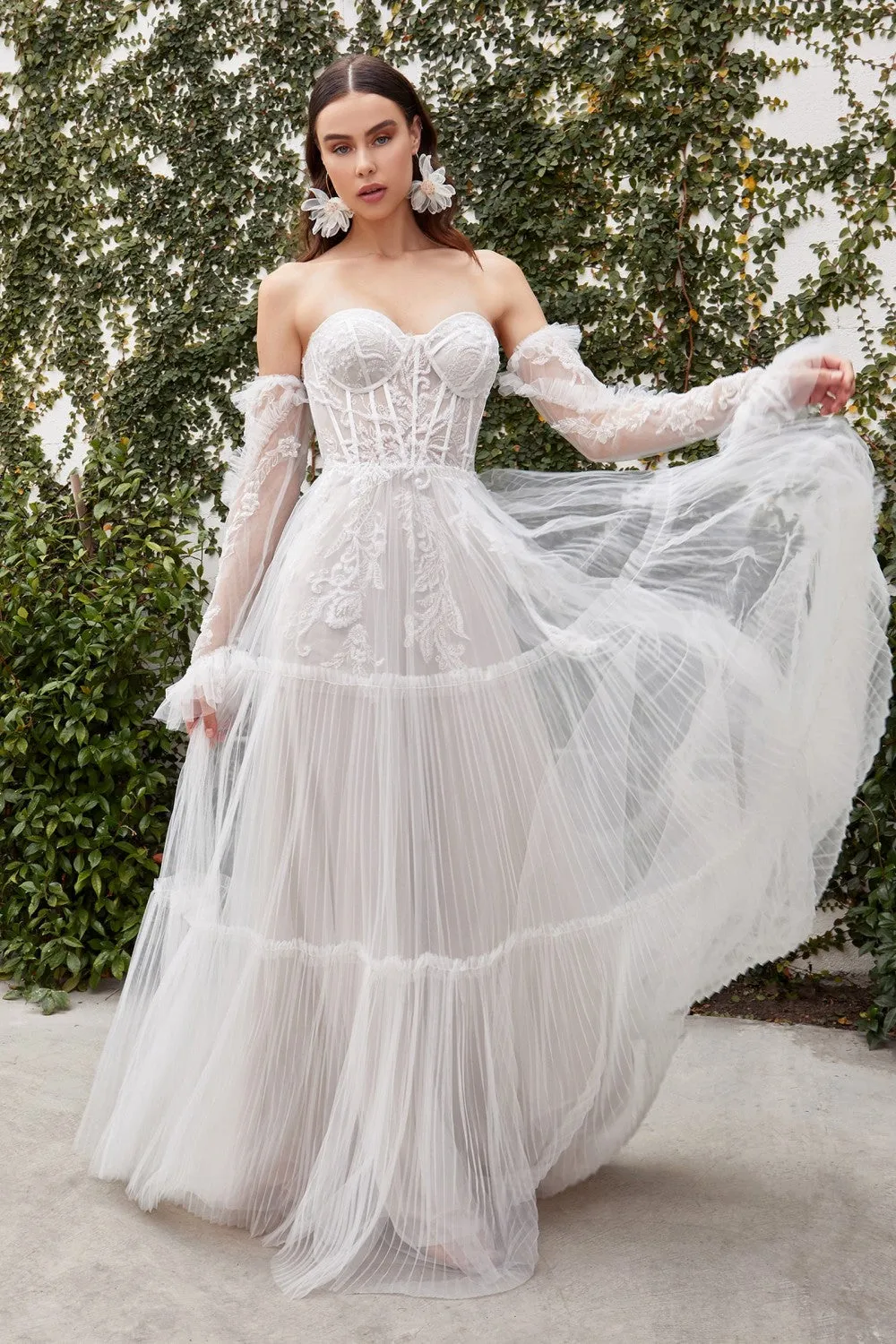 Beloved Wedding Dress Strapless Long Sleeve Bridal Gown 7401037HRR