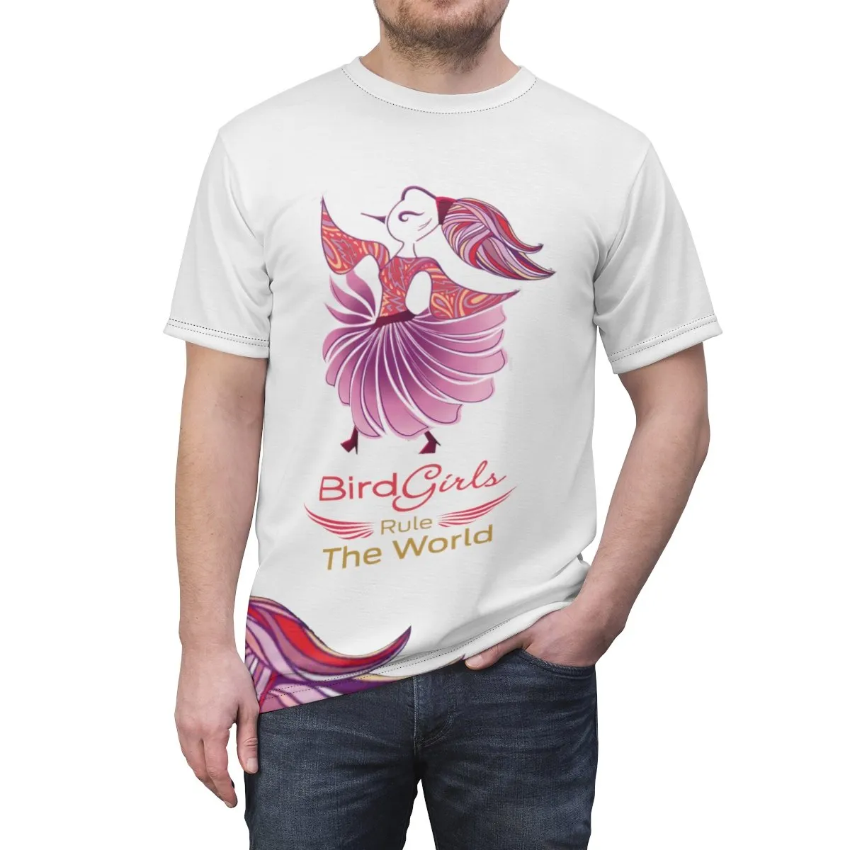 BirdGirls Rule the World Unisex AOP Cut & Sew Tee