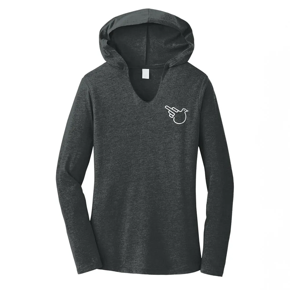 Black Frost V-Neck Triblend Hoodie