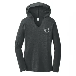 Black Frost V-Neck Triblend Hoodie