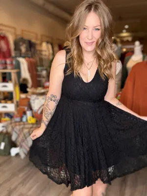 Black Lace Sleeveless Dress