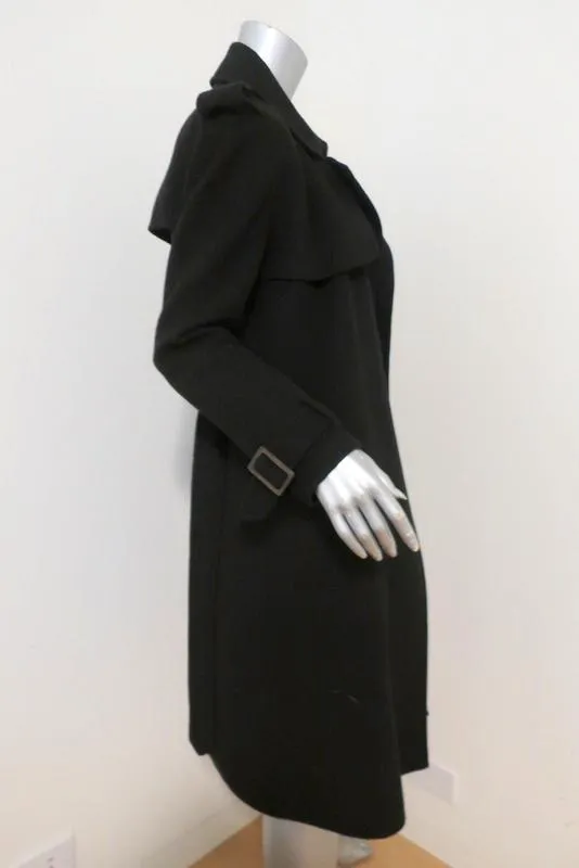 Bottega Veneta Cashmere Trench Coat Black Size 42 Belted Long Jacket