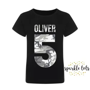 Boys Camo Birthday Top
