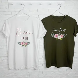 Bride To Be And Personalised Hen Festival T Shirt Set