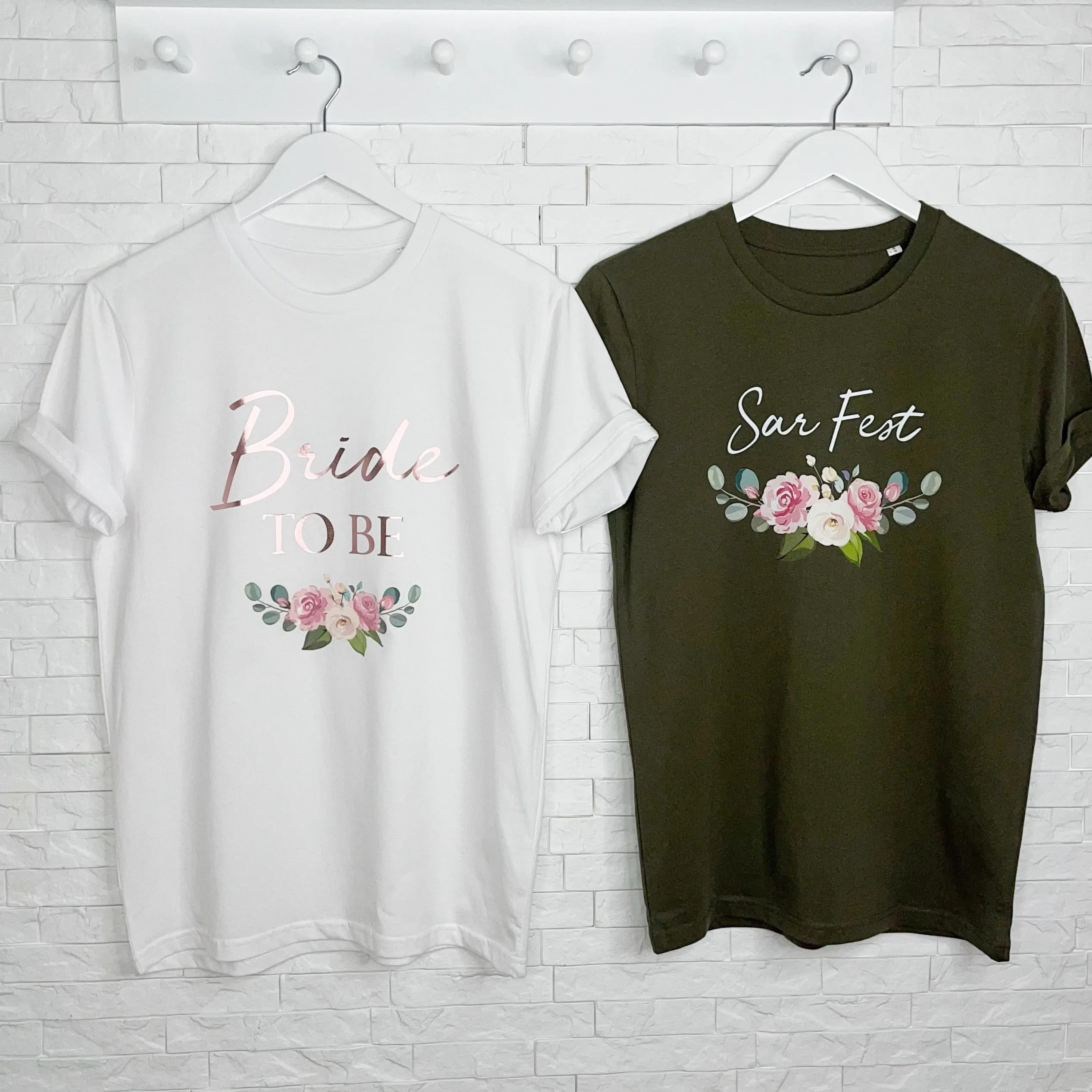 Bride To Be And Personalised Hen Festival T Shirt Set