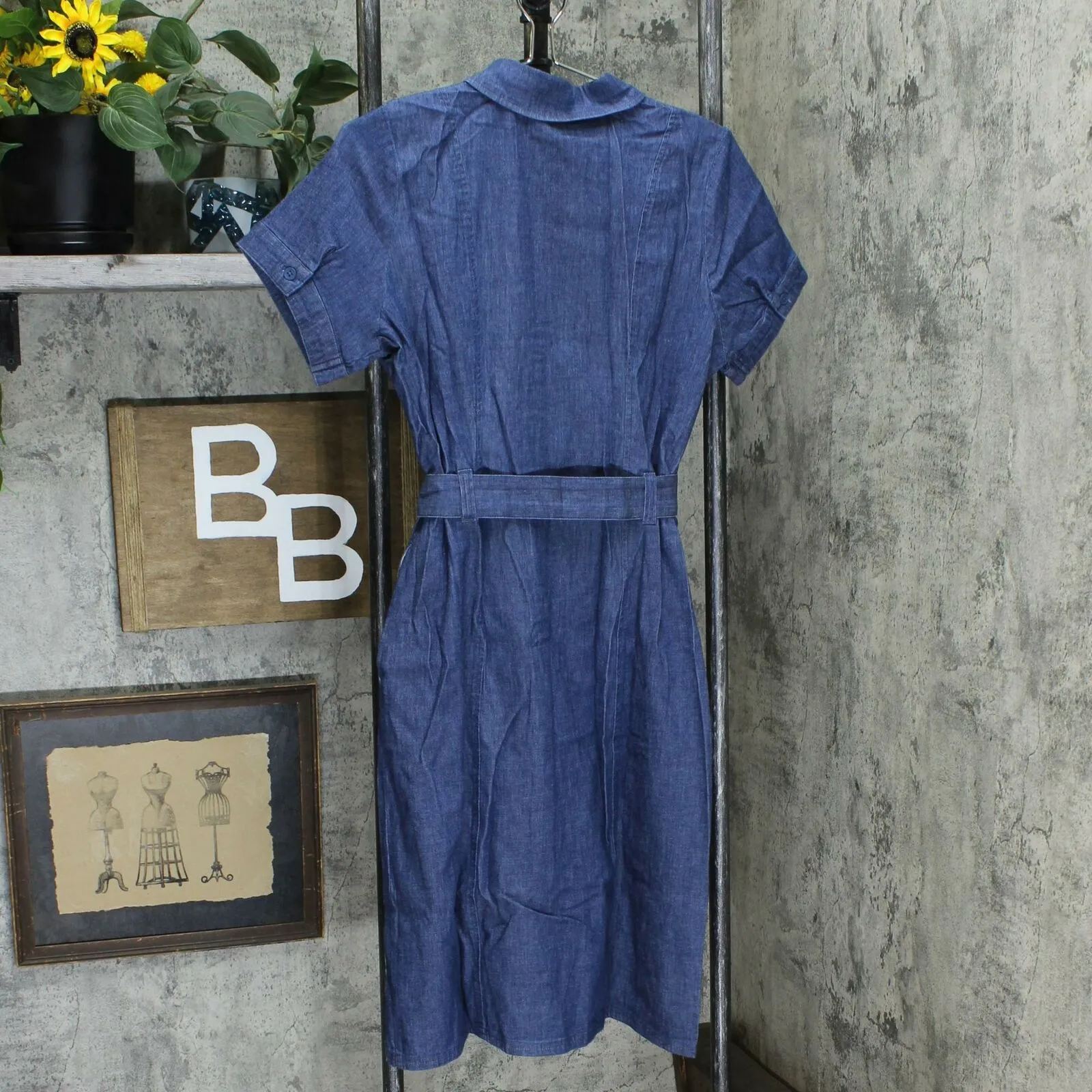 Brooke Shields Women's Timeless Short-Sleeve Denim Shirt Dress