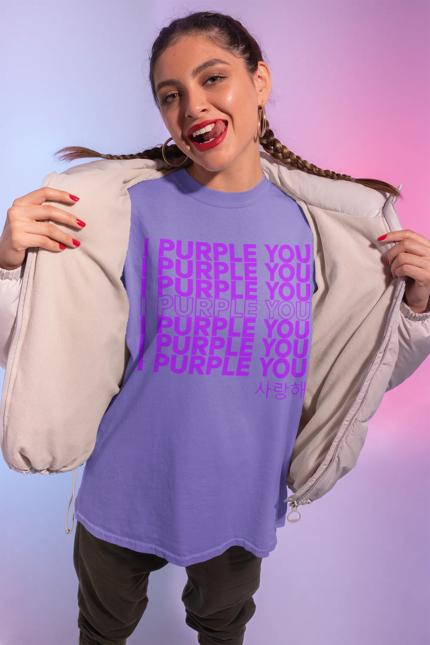 BTS I purple you 사랑해 Oversized T-shirt