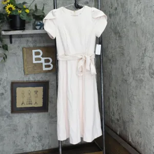 Calvin Klein Women's Tulip Sleeved A-Line Dress with Self Belt Blossom Pink 2