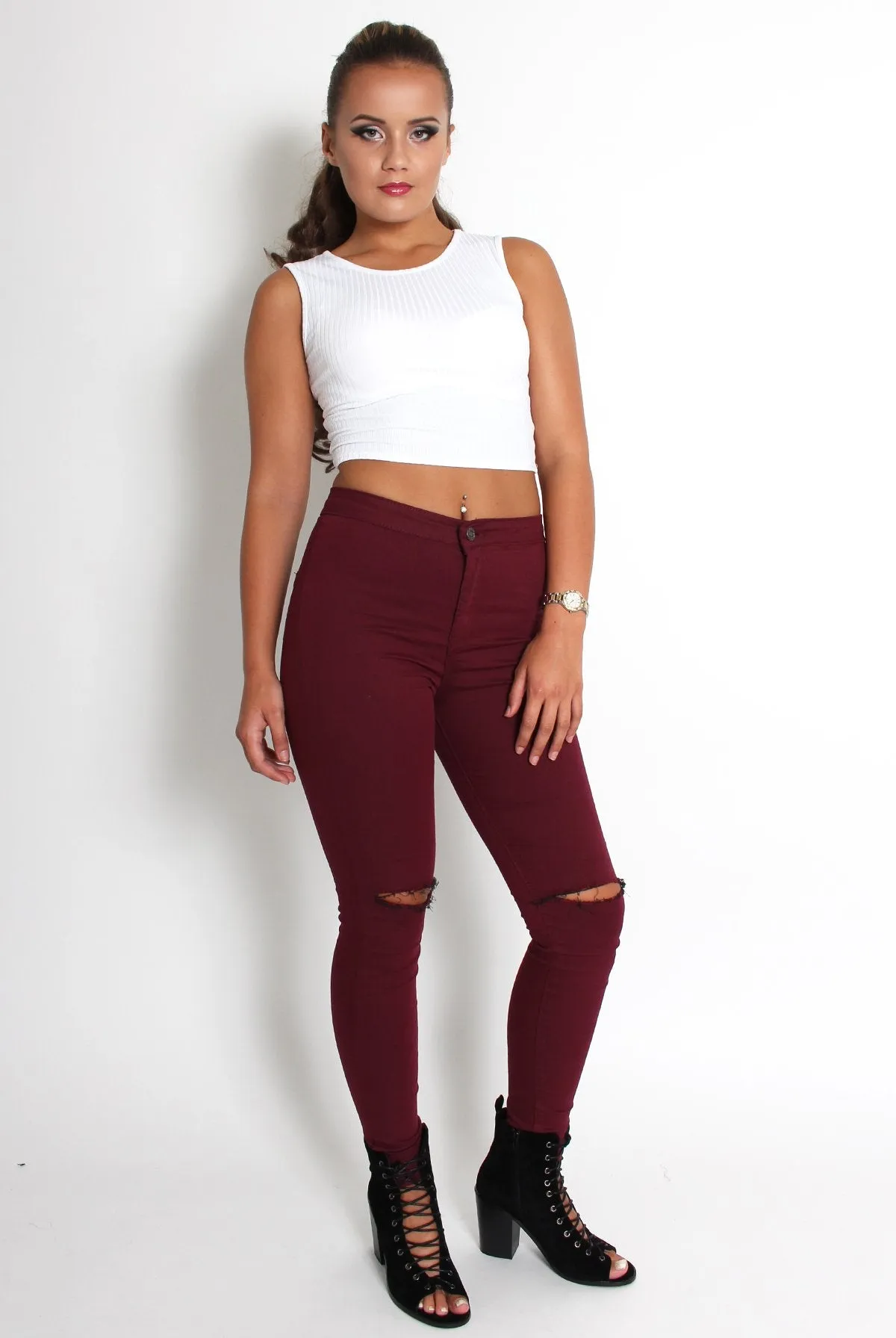 Cami White Crop Top