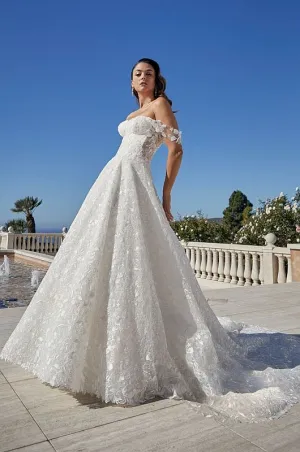Casablanca Size 8 2449 Addilyn Ivory/Sorbet/Nude/Ivory Gown