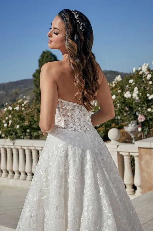 Casablanca Size 8 2449 Addilyn Ivory/Sorbet/Nude/Ivory Gown