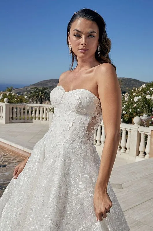 Casablanca Size 8 2449 Addilyn Ivory/Sorbet/Nude/Ivory Gown