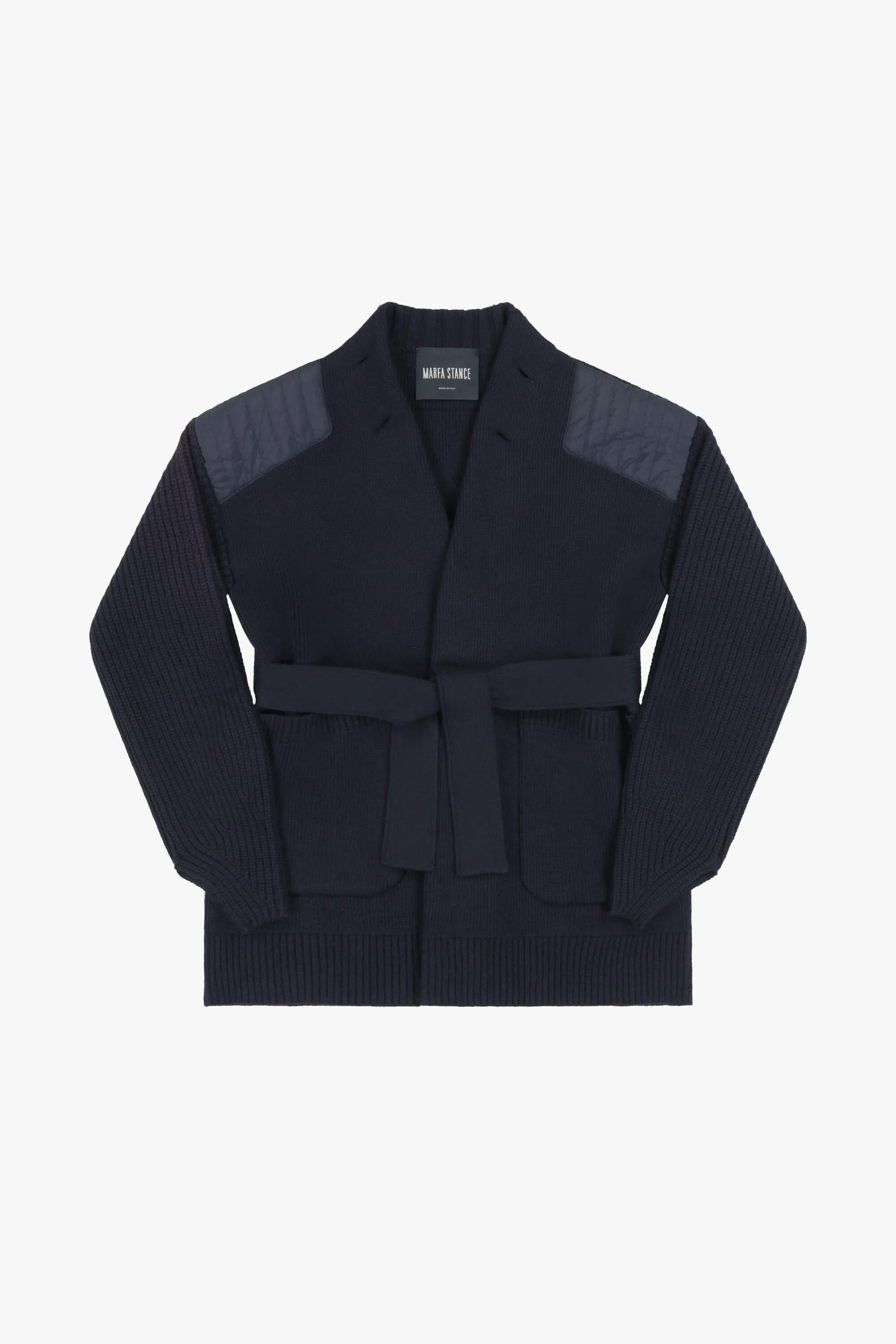 Cashmere Belted Cardigan - Navy