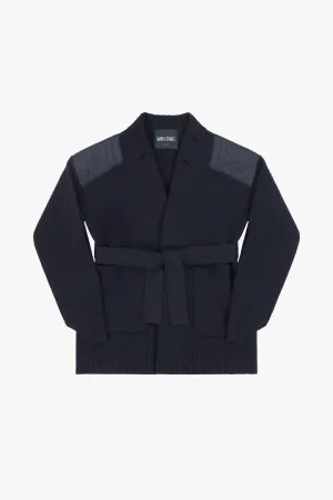 Cashmere Belted Cardigan - Navy