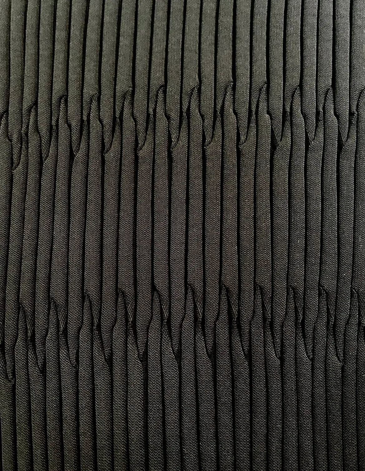 CHANEL Black Pleated Bodycon Full Length Dress   Belt
