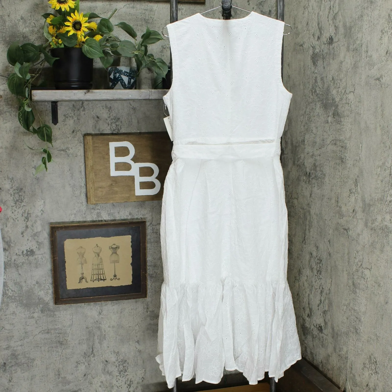 Charter Club Women's Cotton Eyelet Flounce Wrap Dress