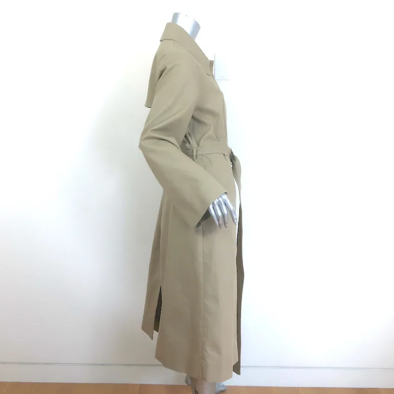 COS Trench Coat Beige Cotton Size 4 Belted Long Jacket