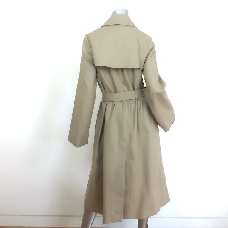 COS Trench Coat Beige Cotton Size 4 Belted Long Jacket