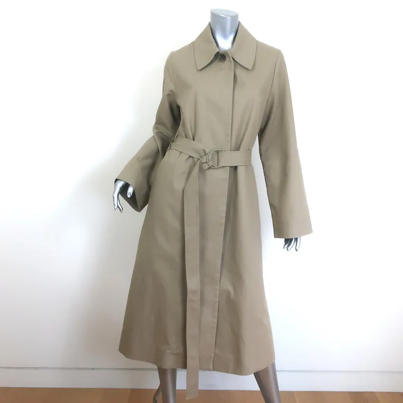 COS Trench Coat Beige Cotton Size 4 Belted Long Jacket