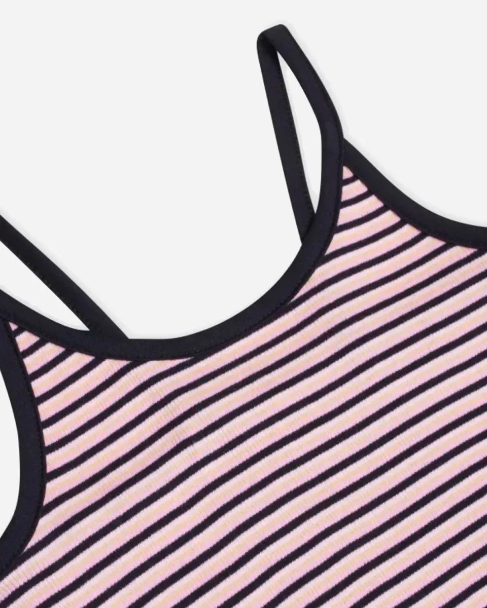 Cotton Stripe Trilina Top - Pink Multi