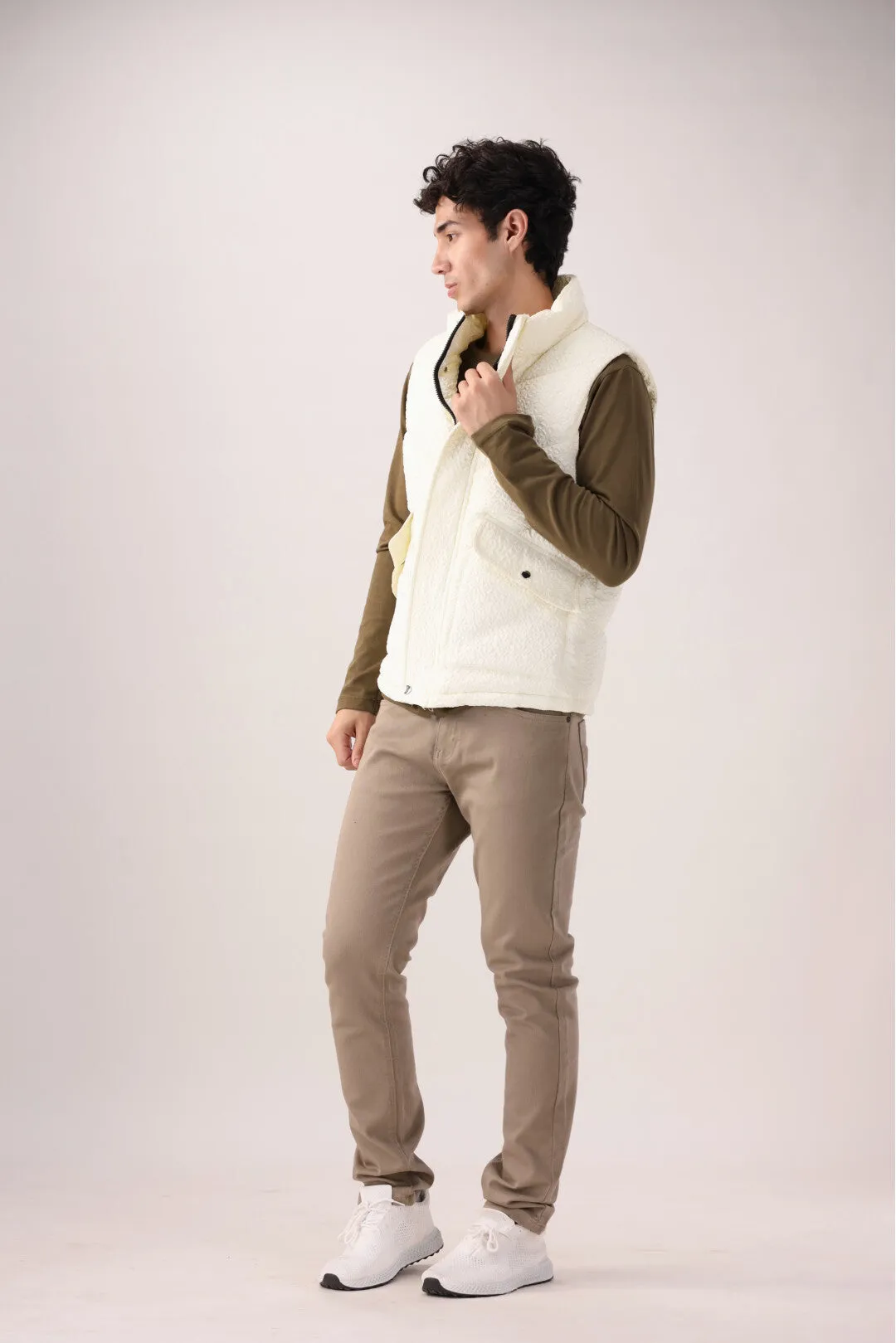 Cream Sleeveless Jacket