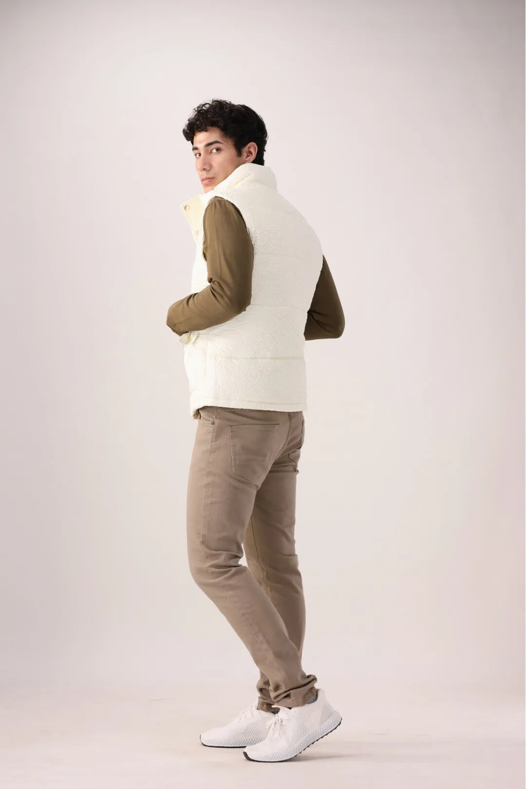 Cream Sleeveless Jacket